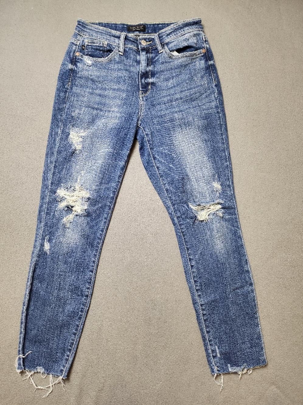 Judy Blue Relaxed Fit Jeans Size Crop Distressed 3 / 26